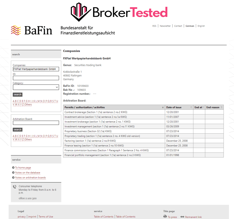 Registro de CMC Markets en BaFin - Forex brokers Alemania