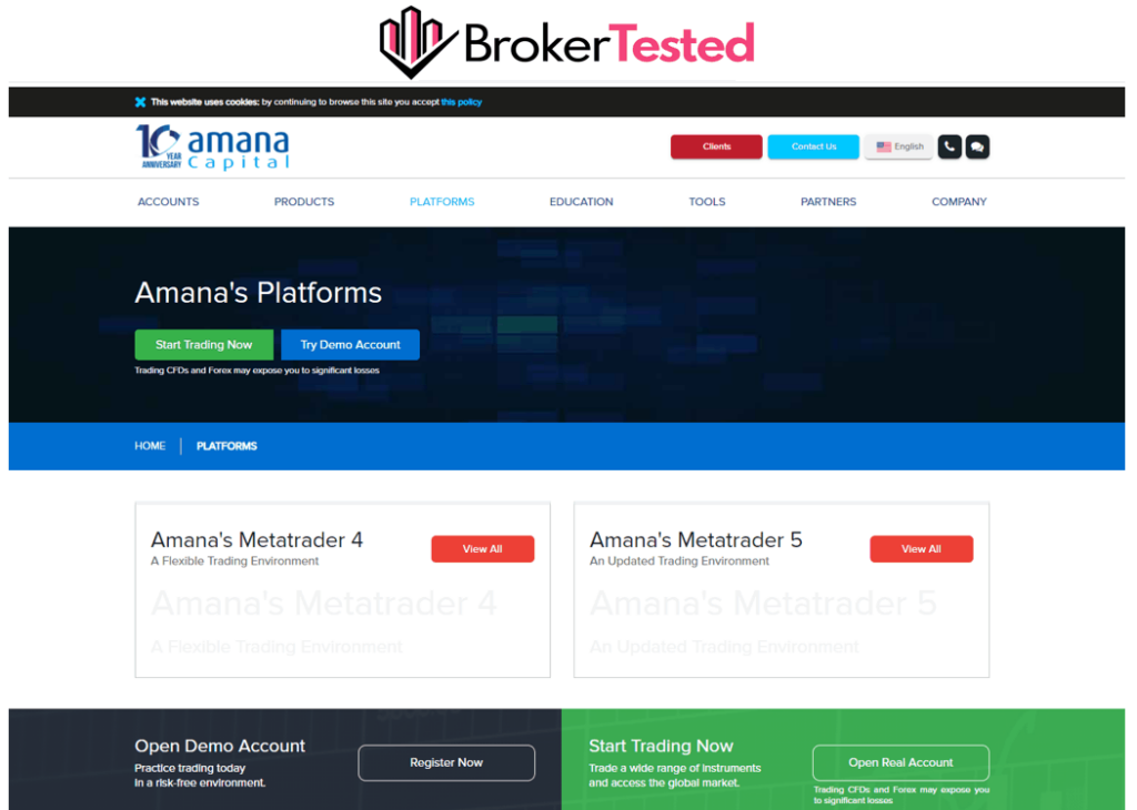 Amana Capital Trading Platforms