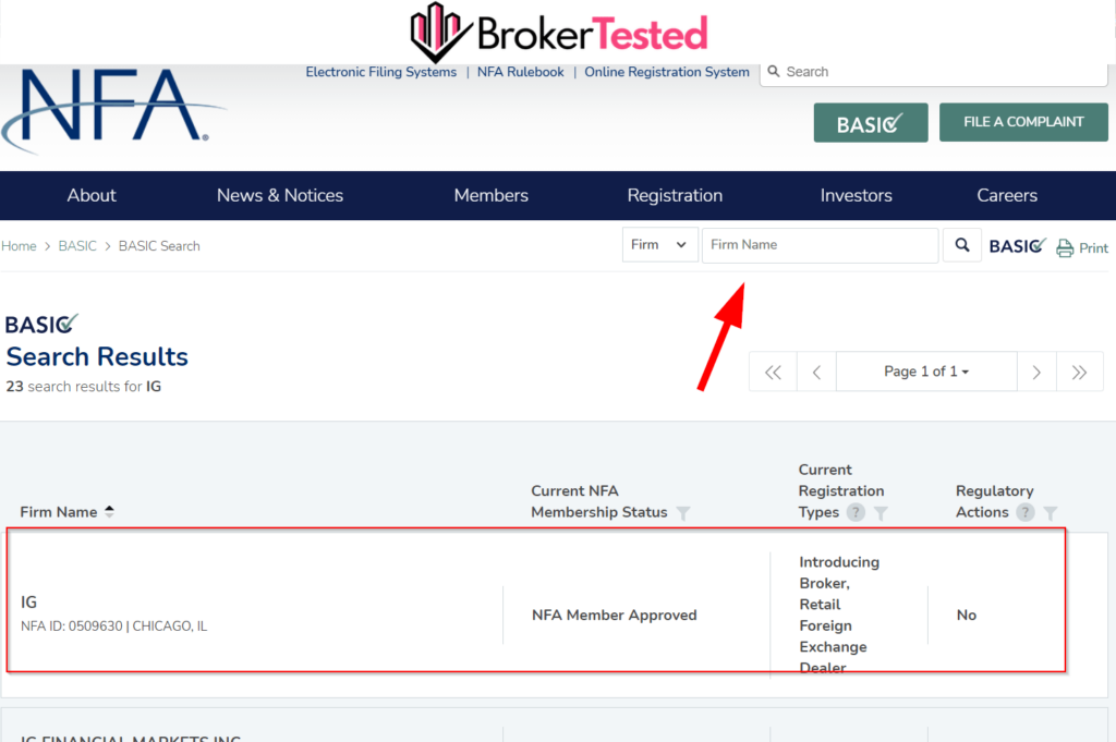 NFA's BASIC database